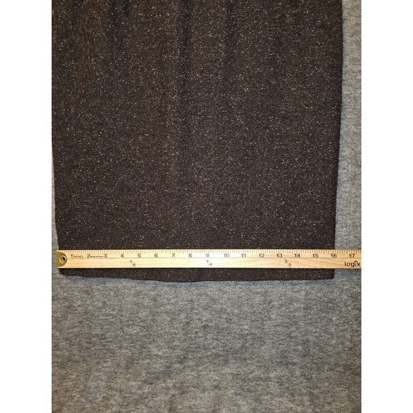 Banana Republic Wool Silk Blend Dress 0 Brown Tweed V-Neck Knee Length Lined - Picture 6 of 8